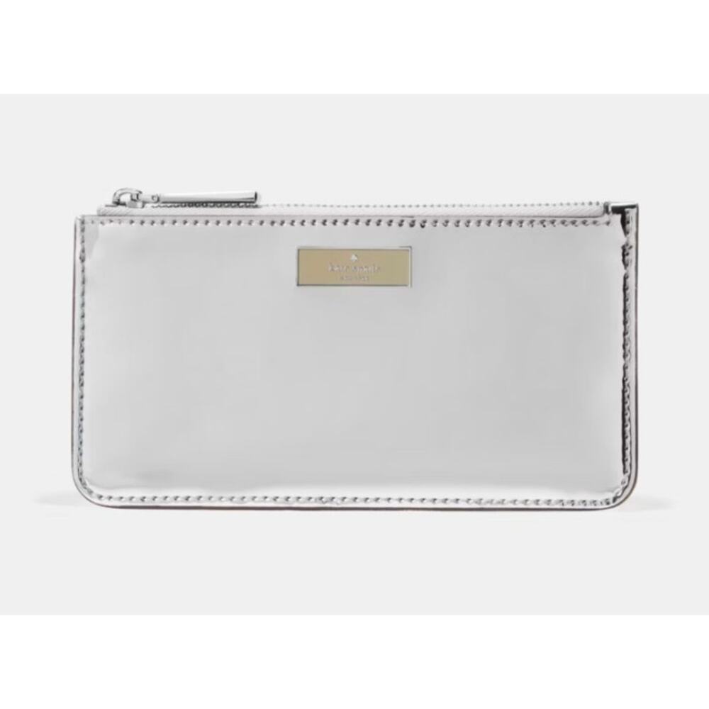 Kate Spade Bridget Mirror Metallic Large Slim Card Holder NWT